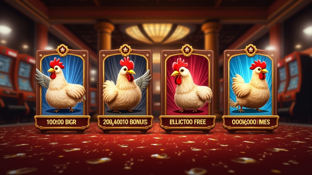 Digital boards showing different chicken bonuses